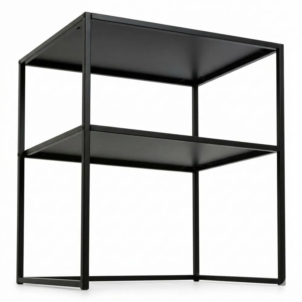 Moderner Metall-Beistelltisch in Schwarz, Maße 50 x 60 x 40 cm