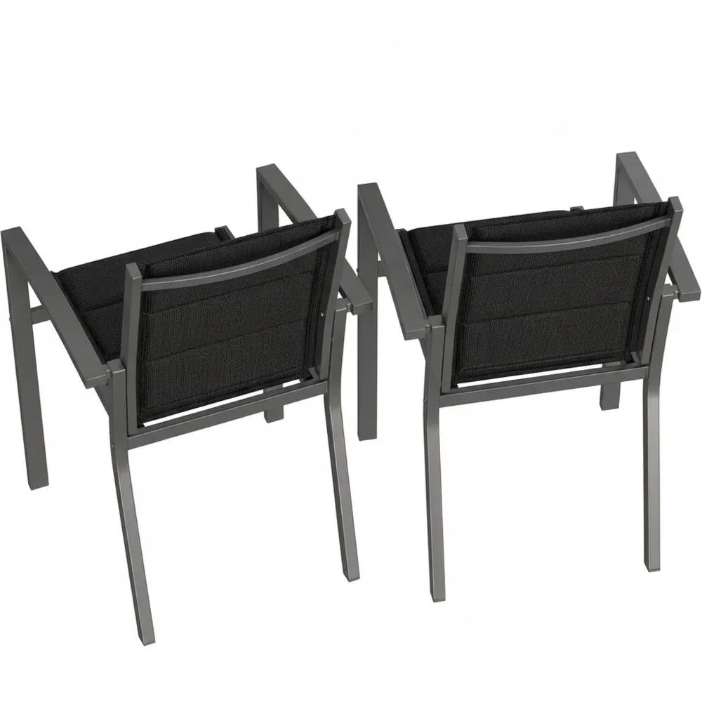 Stapelsessel für Garten und Terrasse, Aluminium, bis 160 kg belastbar, dunkelgrau
