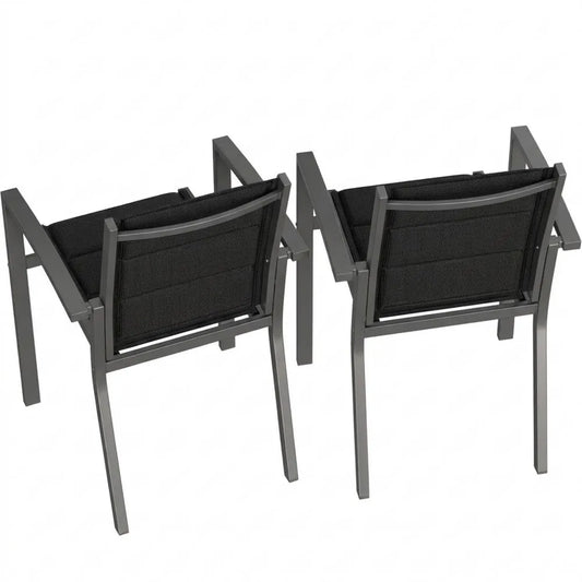 Stapelsessel für Garten und Terrasse, Aluminium, bis 160 kg belastbar, dunkelgrau